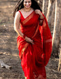 Glowing Black Linen Silk Saree With Radiant Blouse Piece