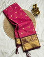 Phenomenal Dark Pink Soft Silk Saree With Surpassing Blouse Piece