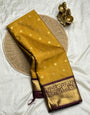 Palimpsest Mustard Soft Silk Saree With Susurrous Blouse Piece