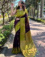 Redolent Purple Soft Silk Saree With Vestigial Blouse Piece