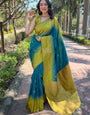 Artistic Rama Soft Silk Saree With Supernal Blouse Piece