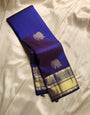 Ideal Royal Blue Soft Banarasi Silk Saree With Arresting Blouse Piece