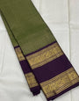 Breathtaking Green Soft Silk Saree With Super classy Blouse Piece