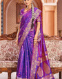 Quintessential Purple Soft Banarasi Silk Saree With Ephemeral Blouse Piece