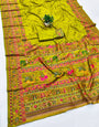 Staring Mehndi Nylon Dola Pashmina Saree With Embellished Blouse Piece