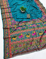 Majesty Rama Nylon Dola Pashmina Saree With Jubilant Blouse Piece