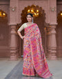 Exuberant Beige Pashmina Saree With Magnetic Blouse Piece