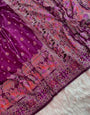 Luxuriant Purple Nylon Dola Pashmina Saree With Majesty Blouse Piece
