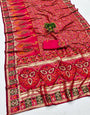Amazing Dark Pink Nylon Dola Pashmina Saree With Scintillating Blouse Piece