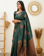 Amiable Dark Green Soft Silk Saree With Scintilla Blouse Piece