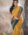 Staggering Mustard Soft Silk Saree With Enchanting Blouse Piece