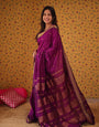 Amiable Magenta Soft Silk Saree With Sonorous Blouse Piece