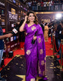 Hypnotic Purple Soft Silk Saree With Serendipity Blouse Piece