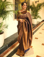 Ebullience Black Soft Silk Saree with Engrossing Blouse Piece