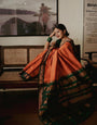 Adorable Orange Soft Silk Saree With Magnetic Blouse Piece