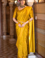 Deserving Yellow Soft Silk Saree With Elegant Blouse Piece