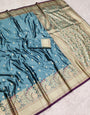 Prominent Firozi Soft Banarasi Silk Saree With Ideal Blouse Piece