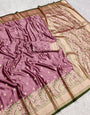Supernal Pink Soft Banarasi Silk Saree With Pulsating Blouse Piece