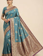 Divine Grey Banarasi Satin Silk Saree With Demesne Blouse Piece