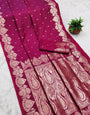 Amiable Dark Pink Soft Banarasi Silk Saree With Luxuriant Blouse Piece