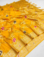 Preferable Yellow Soft Banarasi Silk Saree With Prominent Blouse Piece