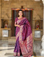 Luxuriant Wine Soft Banarasi Silk Saree With Enigmatic Blouse Piece