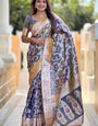A glam Grey Soft Banarasi Silk Saree With Pleasant Blouse Piece