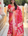 Innovative Red Soft Banarasi Silk Saree With Vibrant Blouse Piece