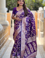 Jubilant Royal Purple Soft Banarasi Silk Saree With Splendorous Blouse Piece