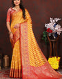 Inimitable Yellow Soft Banarasi Silk Saree With Nectarous Blouse Piece