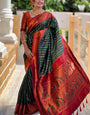 Allure Dark Green Paithani Silk Saree With Proficient Blouse Piece
