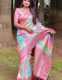 Flameboyant Multicolor Soft Banarasi Silk Saree With Eye-catching Blouse Piece