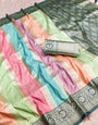 Luminous Multicolor Soft Banarasi Silk Saree With Devastating Blouse Piece