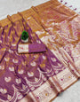 Luxuriant Lavender Soft Banarasi Silk Saree With Panoply Blouse Piece