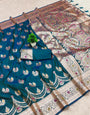 Exquisite Rama Soft Banarasi Silk Saree With An insanely Blouse Piece