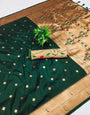 Tempting Dark Green Paithani Silk Saree With Confounding Blouse Piece