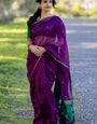 Mesmerising Dark Pink Cotton Silk Saree With Exquisite Blouse Piece