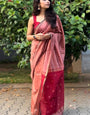 Stunning Pink Cotton Silk Saree With Chatoyant Blouse Piece