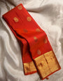 Pleasurable Orange Soft Silk Saree With Redolent Blouse Piece
