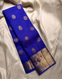 Enticing Royal Blue Soft Silk Saree With Tremendous Blouse Piece
