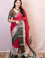 Incredible Dark Pink Digital Printed Dola Silk Saree With Ratatouille Blouse Piece