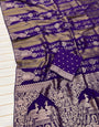 Prodigal Purple Soft Banarasi Tissue Silk Saree With Resplendent Blouse Piece