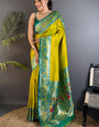 Elision Mustard Paithani Silk Saree With Lassitude Blouse Piece