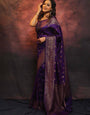 Panoply Purple Soft Silk Saree With Most Flattering Blouse Piece