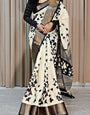 Evocative Off White Digital Printed Soft Silk Saree With Scrumptious Blouse Piece