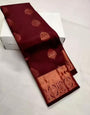 Bucolic Wine Soft Silk Saree With Radiant Blouse Piece