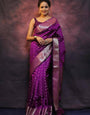 Sizzling Purple Soft Silk Saree With Charming Blouse Piece