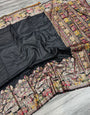 Glorious Black Pashmina saree With Impressive Blouse Piece