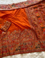 Refreshing Orange Pashmina saree With Stunning Blouse Piece