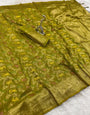 Charismatic Green Soft Banarasi Silk Saree With Rhapsody Blouse Piece